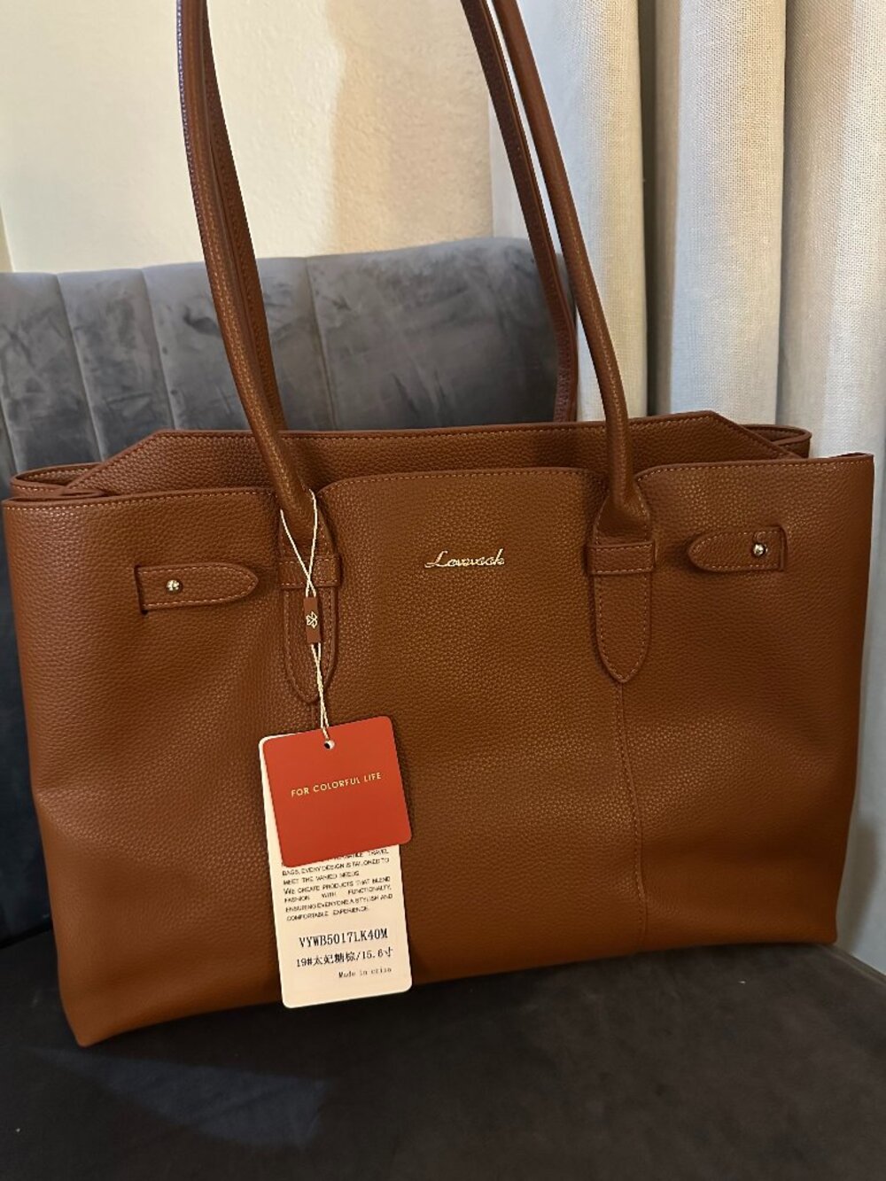 NWT Lovevook Toffee Brown 15.6" Laptop Tote / Work Bag 👜✨